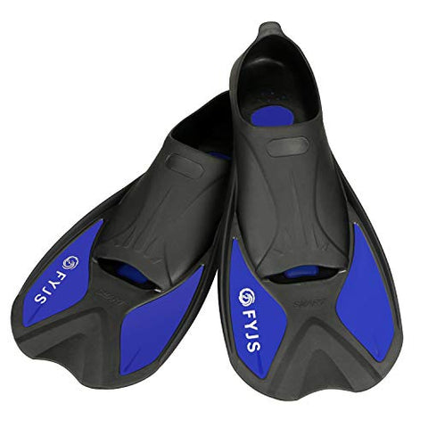 Image of F FYJS Short Swim Fins,Travel Size Diving Flippers with Mesh Carrying Bag for Adult Men Womens