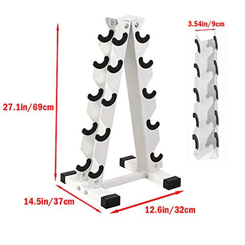 Image of HAI+ Dumbbell Storage Rack Stand Holder, Solid Steel Dumbbell Rack Holder, A-Frame 3 Tier Weight Dumbbell Storage Racks, Free Weights Dumbbells Set for Home Gym Exercise (5 Tier)