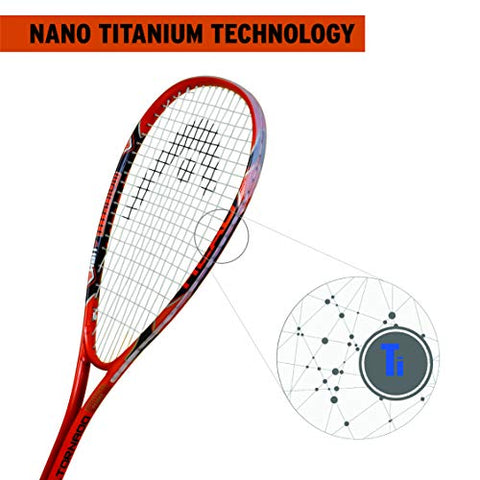 Image of HEAD Tournament Single Dot Squash Ball+HEAD Nano Ti Tornado Squash Racquet