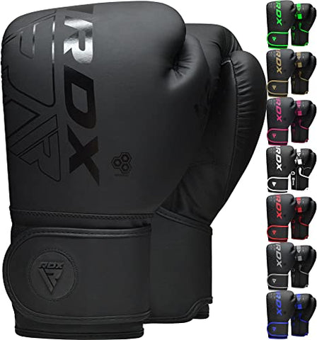 Image of RDX Boxing Gloves Sparring and Muay Thai Maya Hide Leather, Kara Patent Pending Training Mitt for Kickboxing, Punching Bag, Focus Pads, MMA, Thai Pad, Double End Ball Punching Fight Gloves