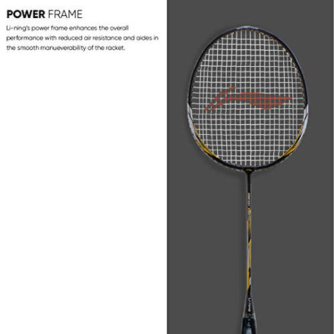 Image of Li-Ning XP-70-IV Aluminum Strung Badminton Racquet (Black/Gold , S2 , 90-95 Grams , 18-20 lbs)+Li-Ning Bolt Neo (6 in 1) Nylon Badminton Shuttlecocks (Yellow)