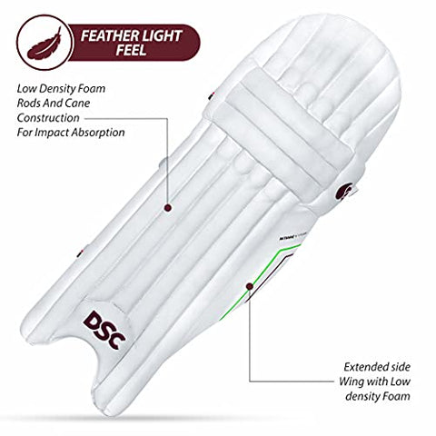 Image of DSC Intense Polyester Attitude Cricket Batting Leg Guard Boy's Right, White
