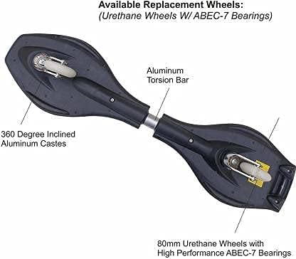 Image of EONWISE Highly Flexible Heavy Duty Cruiser Board LED Flash Lights PU 80mm Wheels, 30 X 9 Inch (Yellow)