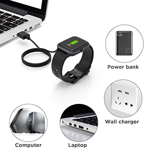 Image of GO SHOPS USB Fast W26 Cable, Watch Charger Magnetic 2 pin, Watch Charger, Boat Storm Smartwatch Adapter Length 45 cm for Smart Watch (Charge only)