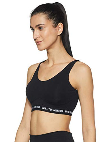 Image of Van Heusen Antibacterial Wireless Non Padded Slip on Sports Bra (44006_BLACK_M)