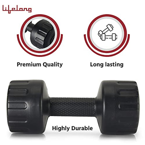 Image of Lifelong PVC Dumbbells Pack of 2 for Home Gym Fitness Barbell, Workout at Home; for Resistance Training; Easy Grip and Anti- Slip Dumbbells (6 Month Warranty)