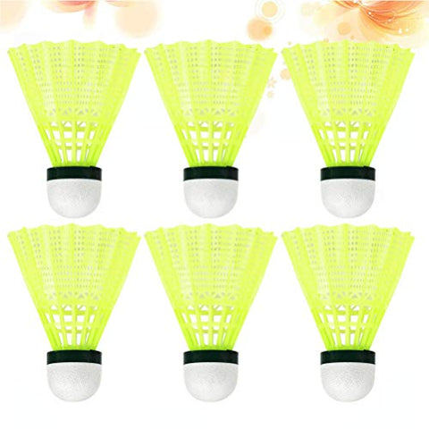 Image of BESPORTBLE 6pcs Nylon Badminton Shuttlecocks Badminton Birdies Balls for Kids Adult Indoor Outdoor Sports Activities Yellow