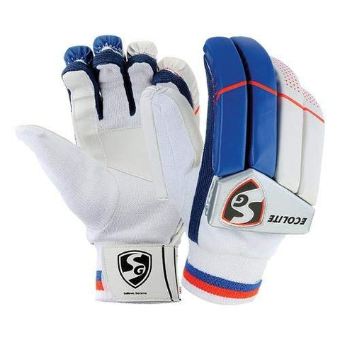 Image of SG Campus Batting Leg Guards, Adult (Assorted)&SG ecolite Adult Cricket Batting Gloves (Colour May Vary)