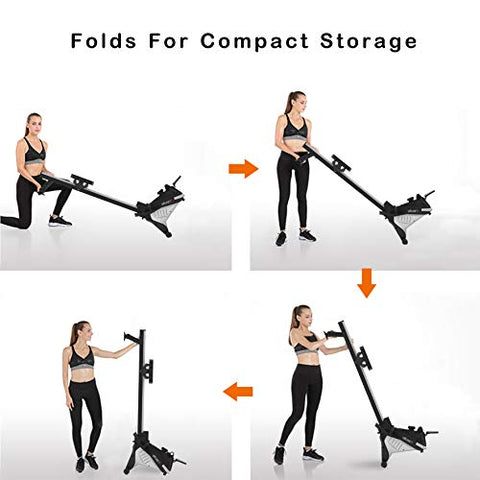 Image of ATIVAFIT Health & Fitness Magnetic Rowing Machine with LCD Display (Black)