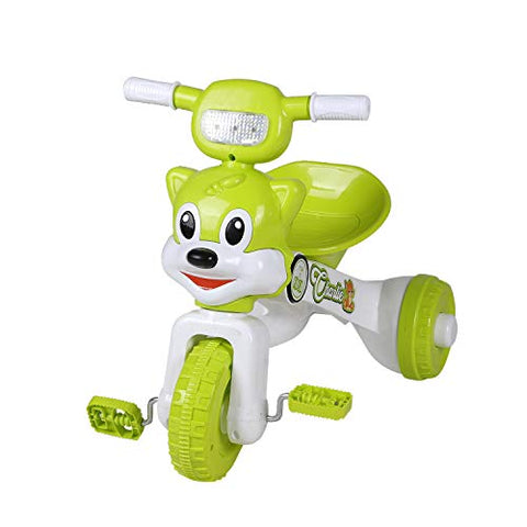 Image of Fun Ride Charlie Cat Foldable Tricycles with Music and Lights for Boys and Girls of 2-4 Years (Green, Weight Upto 18 Kg)