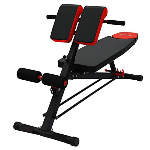 Image of Kobo EB-1013 Steel Multi Function Imported 10 Exercises Adjustable Dumbbell Bench with Preacher Curl for Home Gym (Black/Red)