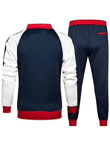 Image of FTCayanz Men's Athletic Tracksuits Activewear Full-Zip Sport Set Casual Jogging Sweat Suit Army Green S