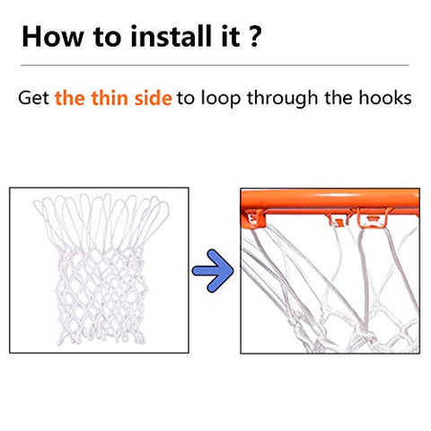 Image of Amble Basketball Net Heavy Duty Net in All Weather for Indoor and Outdoor - 12 Loops Rim