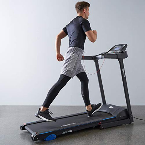 Image of AmazonBasics DC Motorized Black Treadmill with 3 Level Manual Incline, 1.5 HP Continuous and 3.0 Peak Power, Max Speed 14 kmph, Max Weight 110 Kg