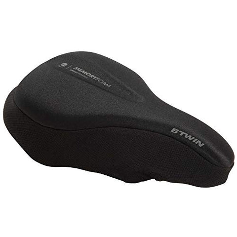 Image of Btwin 500 Saddle Cover Memoryfoam - Size L - Black