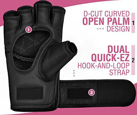 Image of RDX Women's MMA Gloves Grappling Martial Arts Sparring Punching Bag Cage Fighting Maya Hide Leather Mitts Combat Training