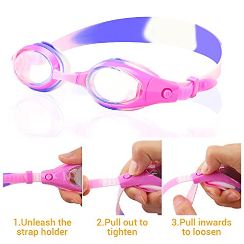 Image of Elimoons Kids Swim Goggles, Pack of 2, Swimming Glasses for Children and Early Teens from 3 to 15 Years Old, Clear Vision, Anti-Fog, Waterproof, UV Protection