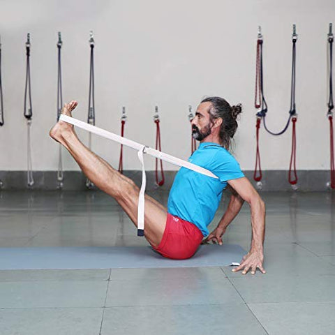 Image of MeFree Organic Cotton Yoga Strap, All Levels of Asanas, 6-ft, Off White