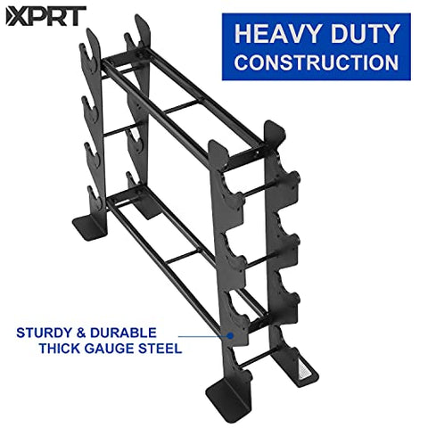 Image of XPRT Fitness Heavy-Duty Dumbbell Rack – Dumbbell Storage Rack, Holds up to 400 lbs. – 2 Tiers Rack, Ideal for 5-30 lbs. Dumbbells – Compact Design, Ideal Home Gym Equipment