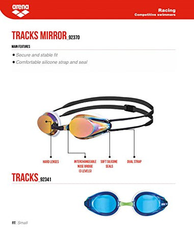 Image of Arena 92370 Tracks Swimming Goggles (Black/Smoke Silver)