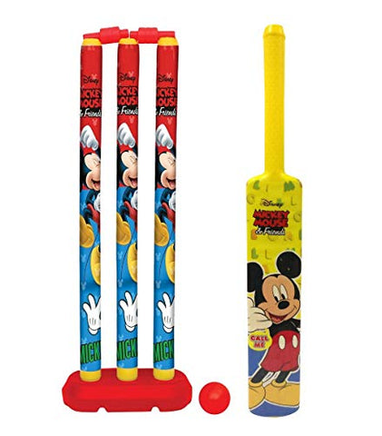 Image of Bless Amazing Kids Cricket Kit Set with Bat Balls Wickets Bells - Indoor, Beach, Outdoor, Garden Play Set for 2-6 Yrs Kids (Plastic, Yellow)