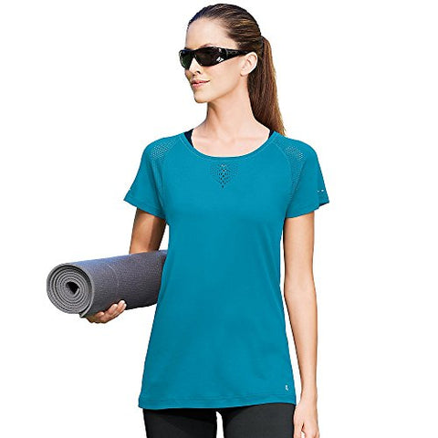 Image of Champion Women's Seamless Mesh Tee, Process Blue, Medium