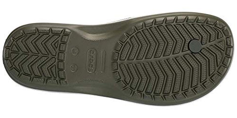Image of crocs Boy's Army Green/White Flop-7 Men/ 9 Women M US (Crocband Flip)