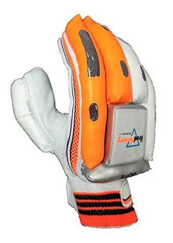 Image of HeadTurners Cricket Batting Gloves Right Hand - Elite (Orange) (Boys)