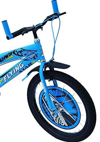 Image of RAW BICYCLES 20T Sports BMX Single Speed Kids Bicycle with Semi Assembled Tyre and Tube with Training Wheels for 7 to 10 Years Boys & Girls ( FS Sky Blue , 20 Inches )