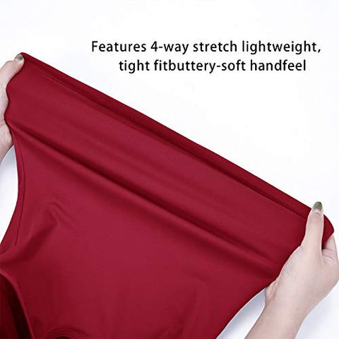 Image of Womens Yoga Tank Tops with Built in Bra Strappy Back Workout Tops Sports Racerback Activewear (#B-Red, X-Large)