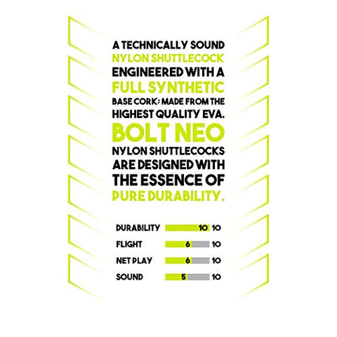 Image of Li-Ning Bolt Neo (6 in 1) Nylon Badminton Shuttlecocks (Yellow)