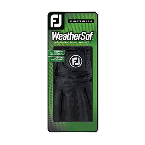 Image of FootJoy Men's WeatherSof Golf Glove Black X-Large, Worn on Left Hand