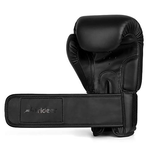 Image of Trideer Pro Grade Boxing Gloves, Kickboxing Bagwork Gel Sparring Training Gloves, Muay Thai Style Punching Bag Mitts, Fight Gloves Men & Women (All Black, 12oz)