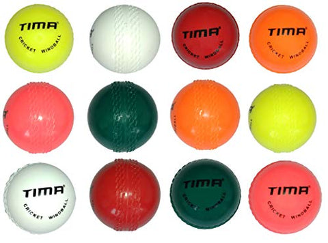 Image of Tima Set of 12 Pcs Cricket Wind Balls Hard Practice Beach Indoor Outdoor Windball (Multicolor)