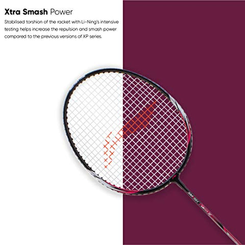 Image of Li-Ning XP-60-IV Strung Blend Badminton Racquet (Set of 2,Black/Pink, 90-95 grams , 18-20 lbs)