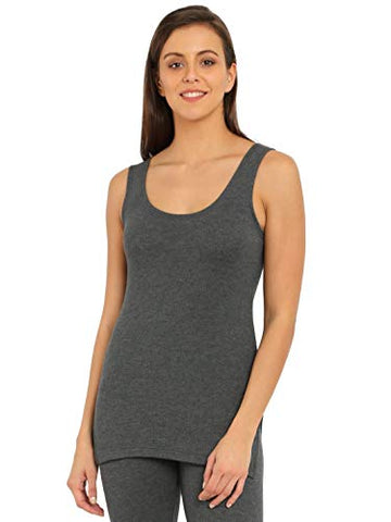 Image of Jockey Women's Snug Fit Thermal Tank Top 2500_Charcoal Melange_S