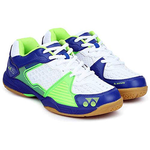Image of Yonex All New Badminton Non-Marking Shoes, White/Royal Blue/Green - 10 UK