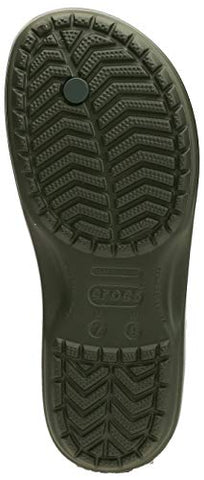 Image of crocs Boy's Army Green/White Flop-7 Men/ 9 Women M US (Crocband Flip)