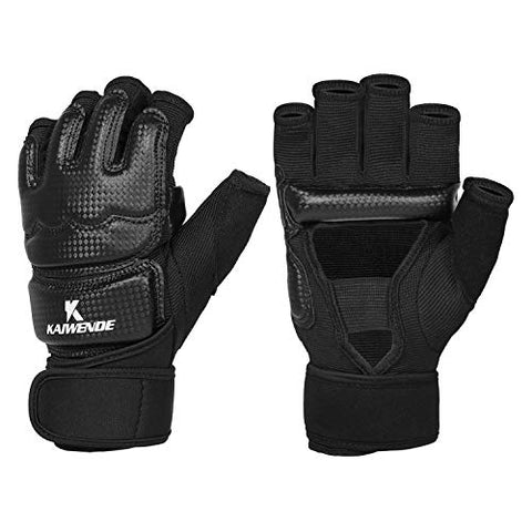 Image of KAIWENDE Kickboxing Gloves(XS,S,M,L,XL,XXL)-Also Fit for Training Men,Women,Kids of MMA,Muay Thai , Martial Arts Taekwondo Sparring Boxing Gloves (Black, L)