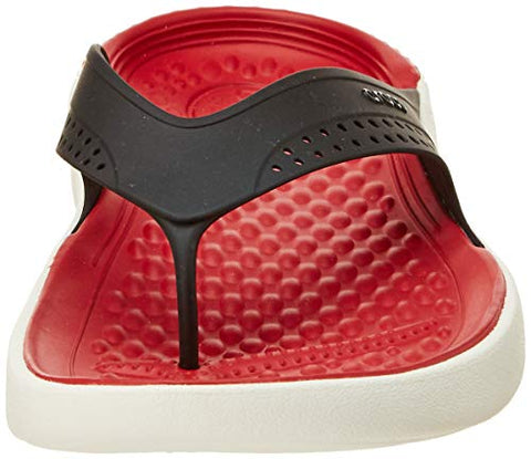 Image of Crocs Unisex Adult LiteRide Black/White Flip Flops Thong Sandals-M12 (205182-066)