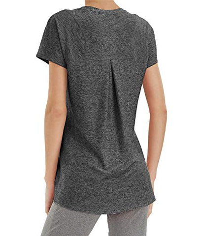 Image of Yoga T-Shirts Womens Sports Tops for Short Sleeve Running Gym Active Wear Black M