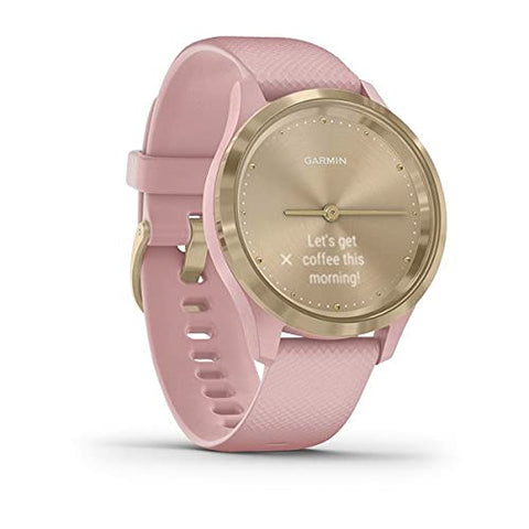 Image of Garmin vivomove 3S, Hybrid Smartwatch with Real Watch Hands and Hidden Touchscreen Display, Light Gold Dust Rose, 39 mm (010-02238-01)