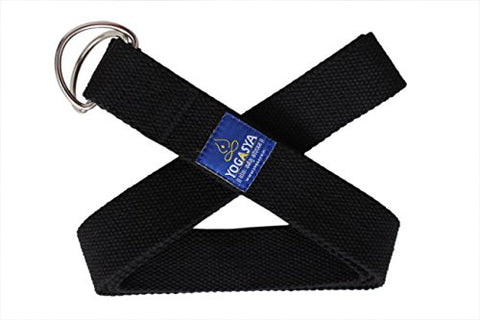Image of Yogasya Cotton Yoga Belt - Yoga Props for Safe and Challenging Yoga Posture - Black , 8 Feet Length - 1.5" Width ( Black )