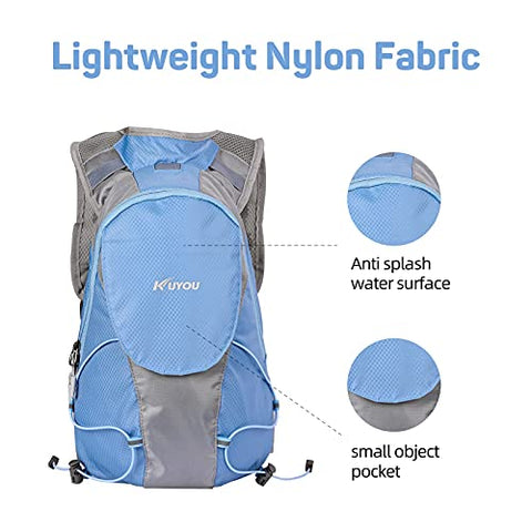 Image of KUYOU Hydration Pack for Kids Water Backpack with Hydration Bladder (Blue)
