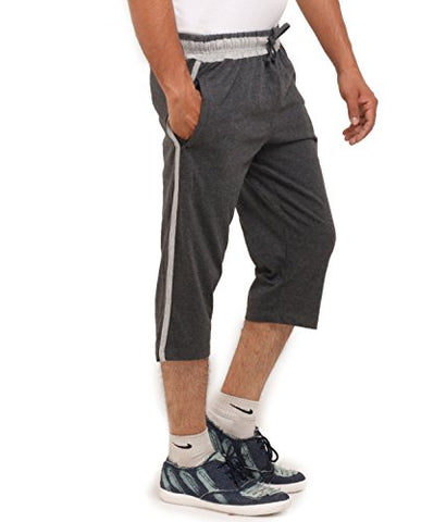 Image of VEGO Men's Cotton 3/4th Capri (Charcoal, 36)