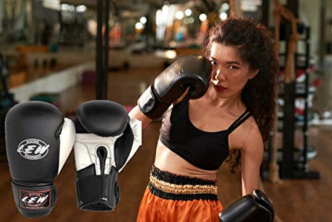 Image of LEW Black Pre Molded Boxing Competition| Training| MMA| Kickboxing | Muay Thai Gloves for Bags & Training Boxing Gloves