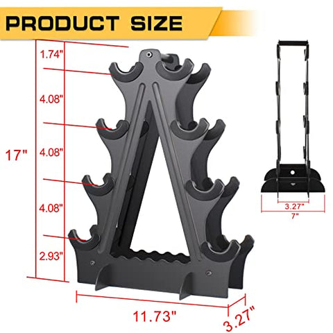 Image of Dumbbell Rack 4 Tier Weight Rack for Dumbbells Compact Dumbell Rack Stand Only for Home Gym Weight Stand, (Rack ONLY)