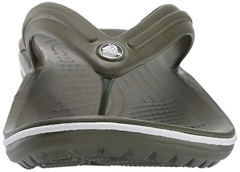 Image of crocs Boy's Army Green/White Flop-7 Men/ 9 Women M US (Crocband Flip)