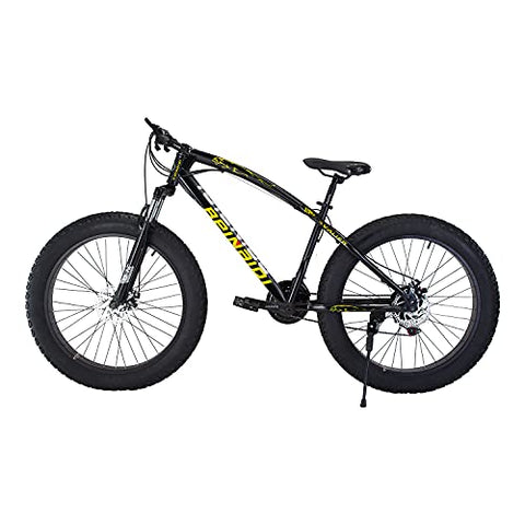 Image of AXAN Fat Bicycle with Dual Disc Breaks 21 Shimano Gears 26X4 Inch Tyres (1 Year Frame Warranty) (Black)