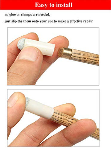 Image of Kenkio 50 Pieces 13 mm Billiard Pool Cue Tips Slip-on Cue Tips Replacements